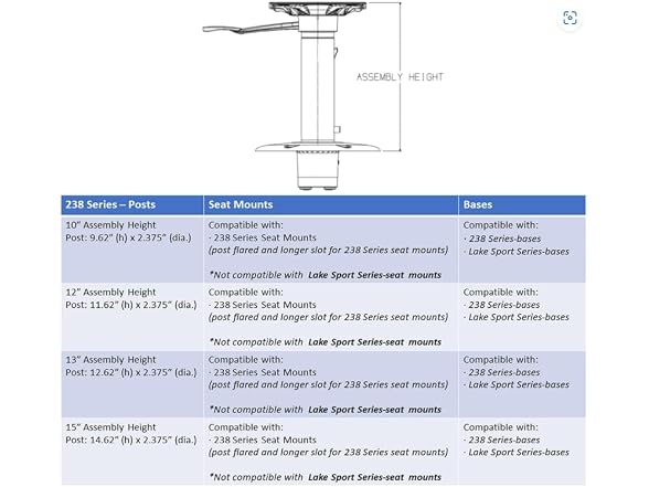Attwood 12.6" Fixed Height Seat Extension Post