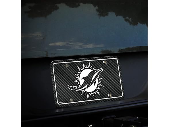 Miami Dolphins Carbon Fiber Auto Tag