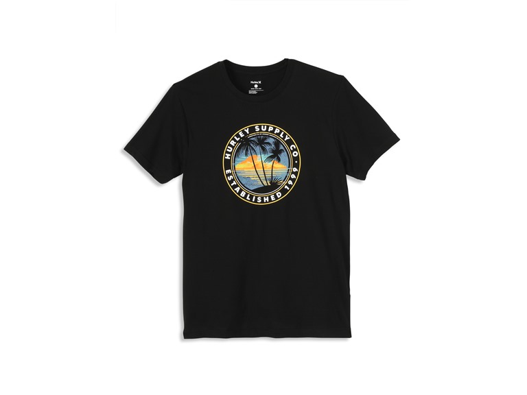 Hurley HSP23VMT-06277 S Hurley Sunset Graphic Tee Black