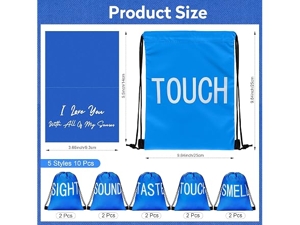 Bafeil 5 Senses Gift Bags 10pc Blue