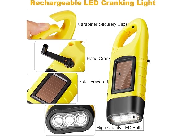 Mudder 4 Pack Hand Crank Flashlights