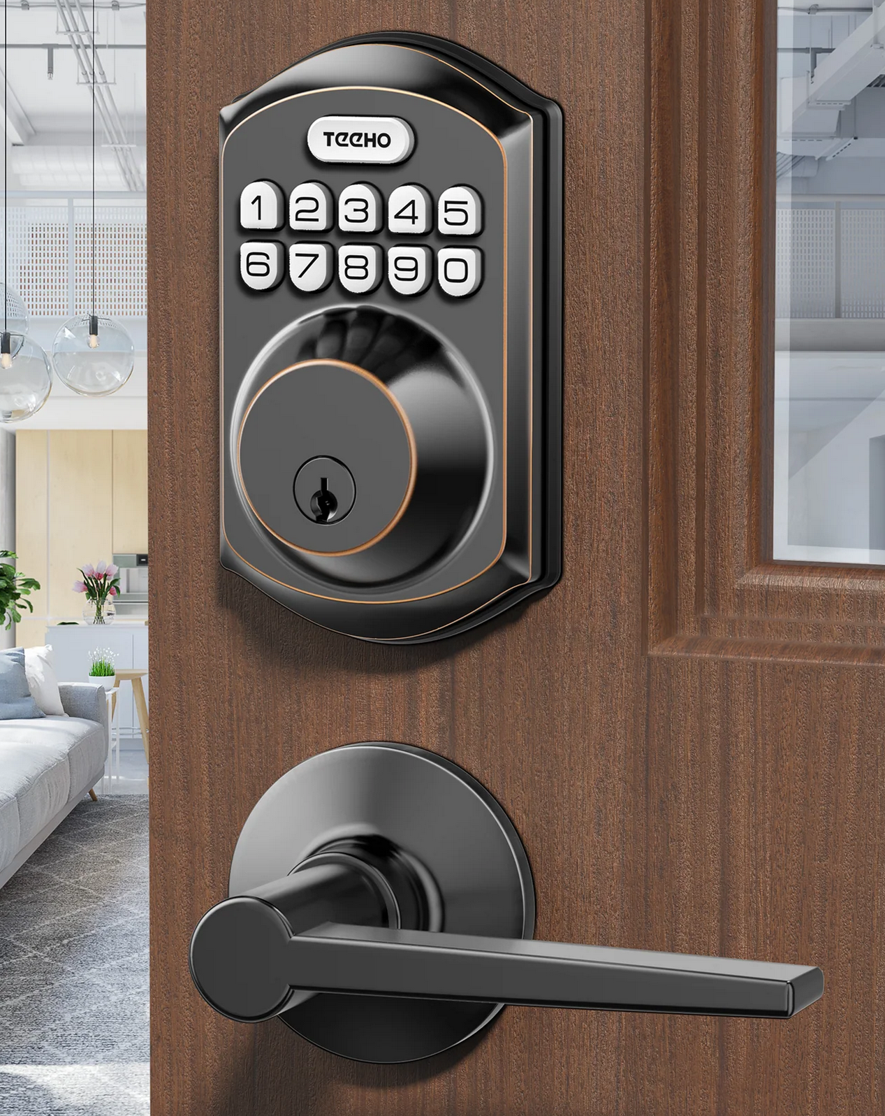 TEEHO TE001L Keyless Entry Door Lock with 2 Handles - Gallery 2