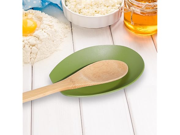 Oggi Spooner Stainless Steel Spoon Rest Olive