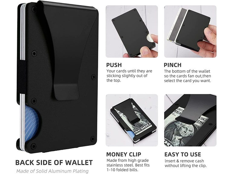 MFD SG-CardHolder-Black RFID Blocking Slim Money Clip Black