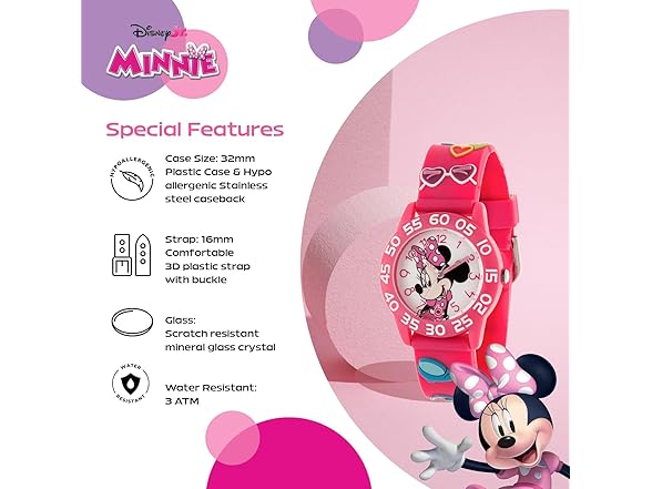 DISNEY Minnie Mouse Watch for Kids 3-5