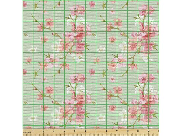 Ambesonne Shabby Flora Fabric by The Yard, Retro Spring