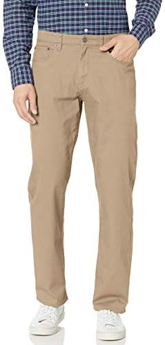 Amazon Essentials Men's Pants, Relaxed-Fit, 5-Pockets, Stretch Twill, Khaki Brown, 29W x 32L