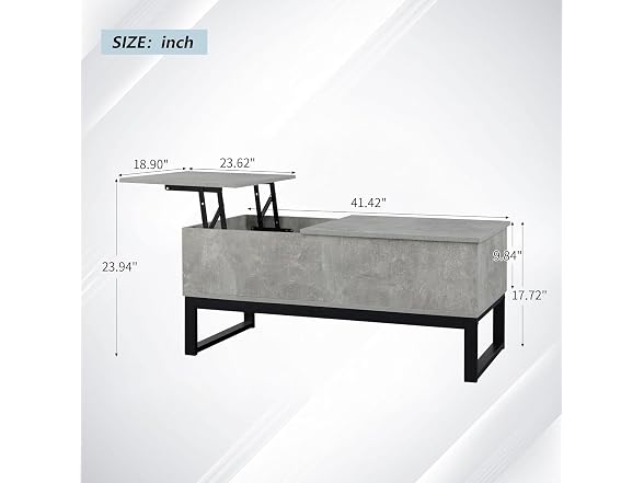 MegaChoice Lift Top Coffee Table Hidden