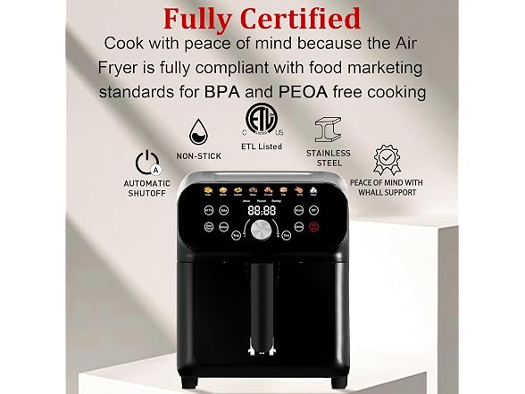 WHUTO Air Fryer,6.3QT Air Fryer Oven 6.3 QT