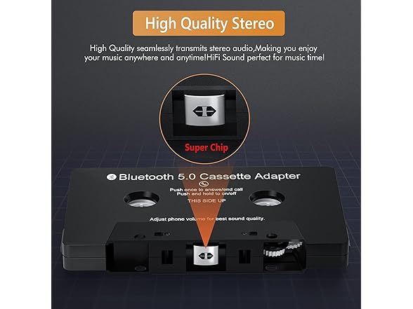 Kedok BT5.0 Cassette Aux Adapter