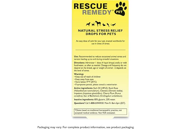 Rescue Remedy Pet Dropper - 20mL - Stres