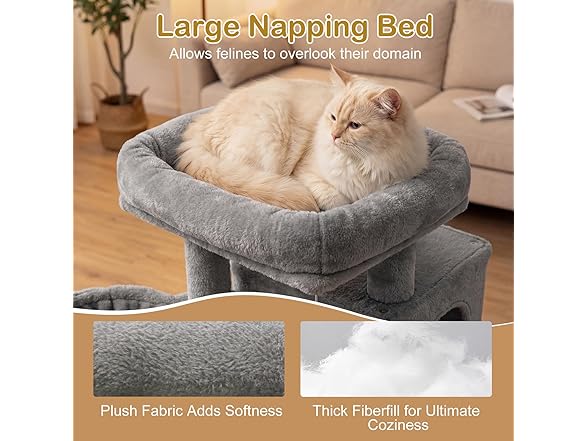 DORTALA Cat Tree for Indoor Cats, 33.5" Cat Tower