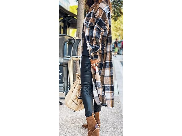 Geously Women (L) Long Sleeve Button Up Lapel Coat