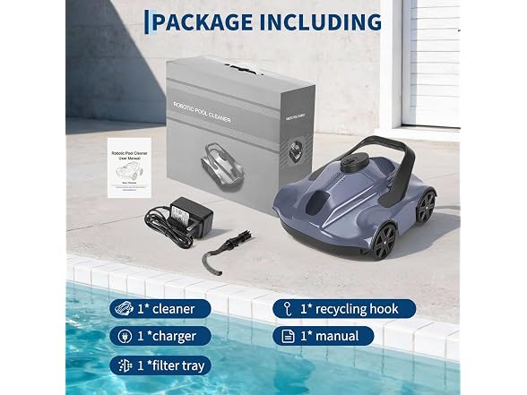 Cordless Robotic Pool Cleaner w/ 130-Min Runtime