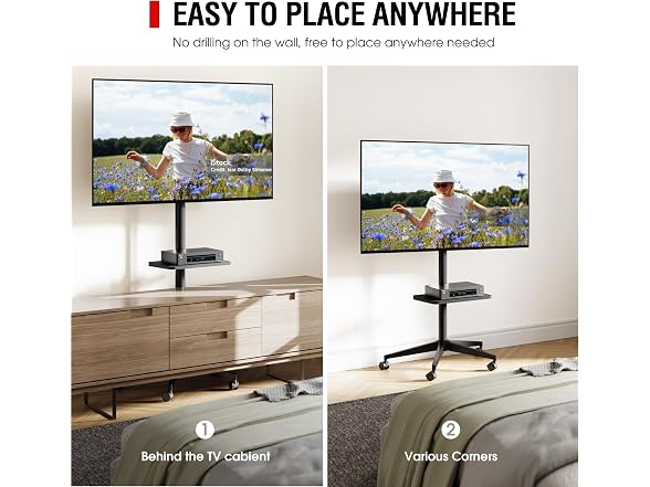Tall Rolling TV Stand