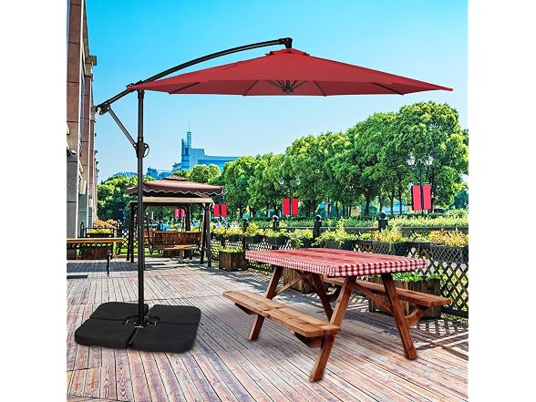 HealSmart 10ft Offset Hanging Patio Umbrella Cantilever