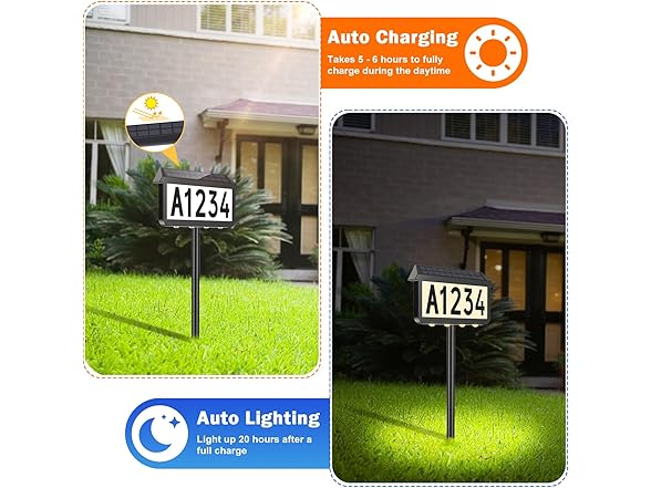 Solar Address Signs 2 Packs