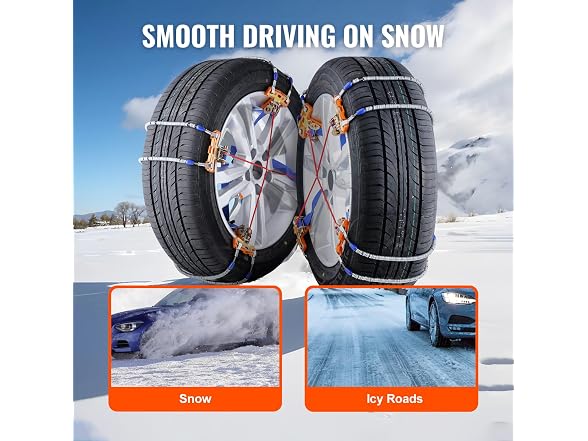 8 PCS Snow Chains, Tire Traction Wheel Chains