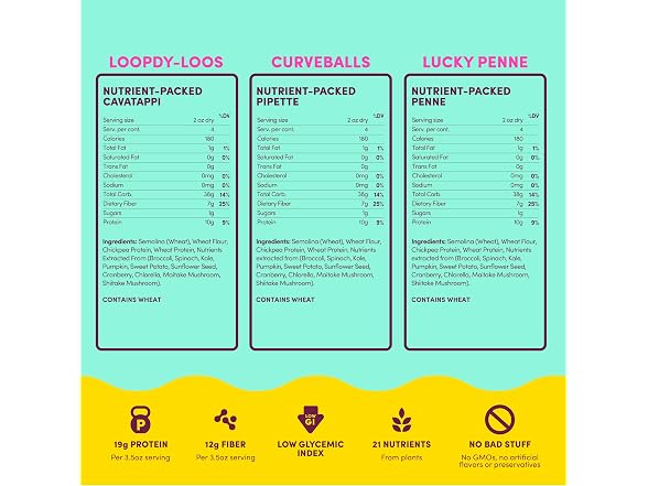GOODLES Pasta Variety Pack, 21 Plant-Based
