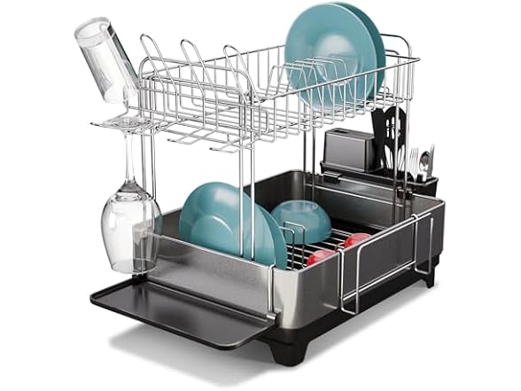 Large 2-Tier Stainless Steel Dish Drying Rack