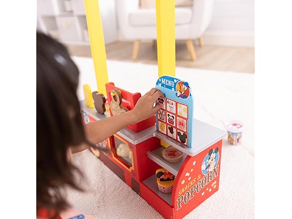 Melissa & Doug Disney Snacks & Popcorn Wooden Pretend Play Food Counter