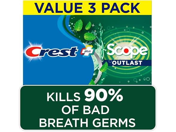 3ct Crest Complete Whitening + Scope, Mint Toothpaste