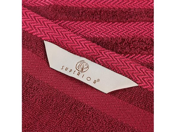 Superior 2PC Hays Cotton Bath Towel, Cranberry