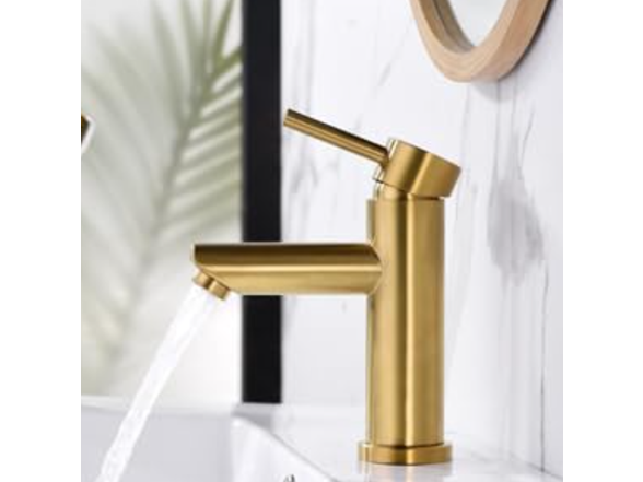 AMAZING FORCE Single Hole Bathroom Faucet, Brushed Gold