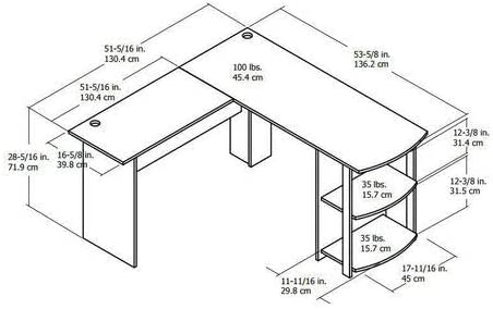 Ameriwood Dakota L-Desk Black Oak - Gallery 8