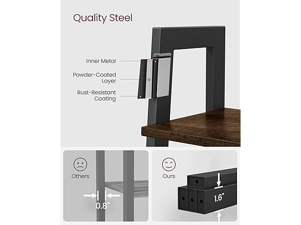 VASAGLE Ladder Shelf, 4-Tier Bookshelf