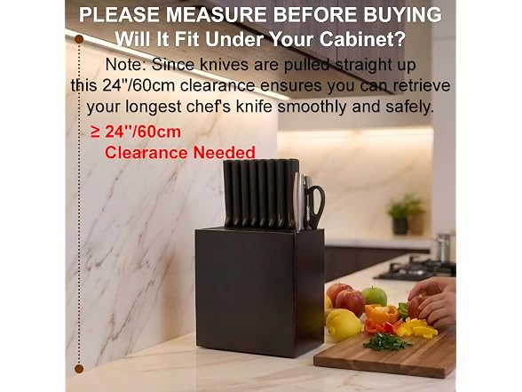 SindiBell XL Acacia Knife Block