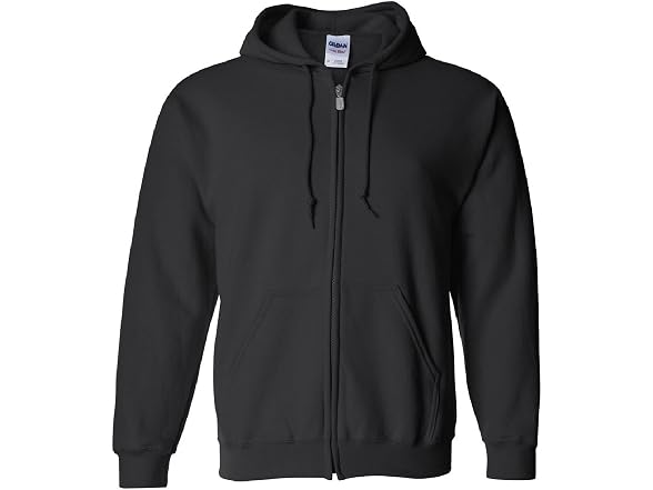 Gildan Men (XXL) Satin Label 1x1 Rib Zipper Hoodie