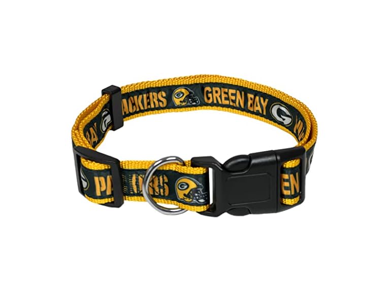NFL PET Collar Green Bay Packers Dog Collar, Medium Football Team Collar for Dogs & Cats. A Shiny & Colorful Cat Collar & Dog Collar Licensed by The NFL