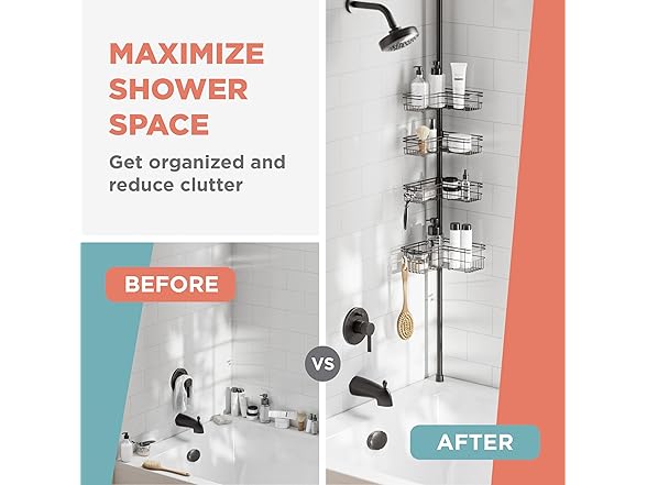 Zenna Home Tension Shower Caddy Bronze