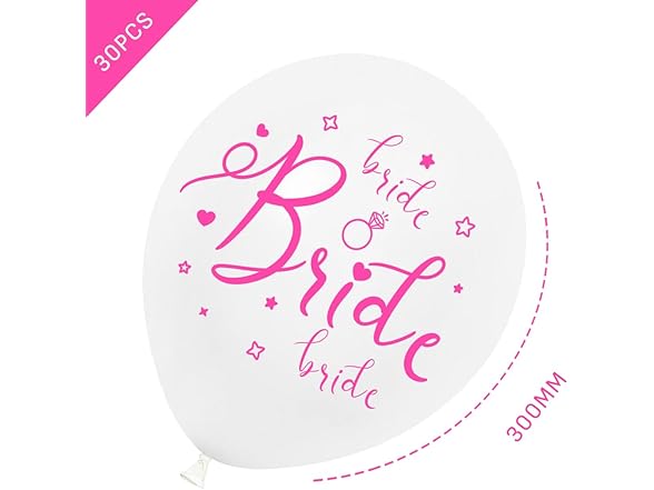 White Pink Bride Balloons - 30PCS