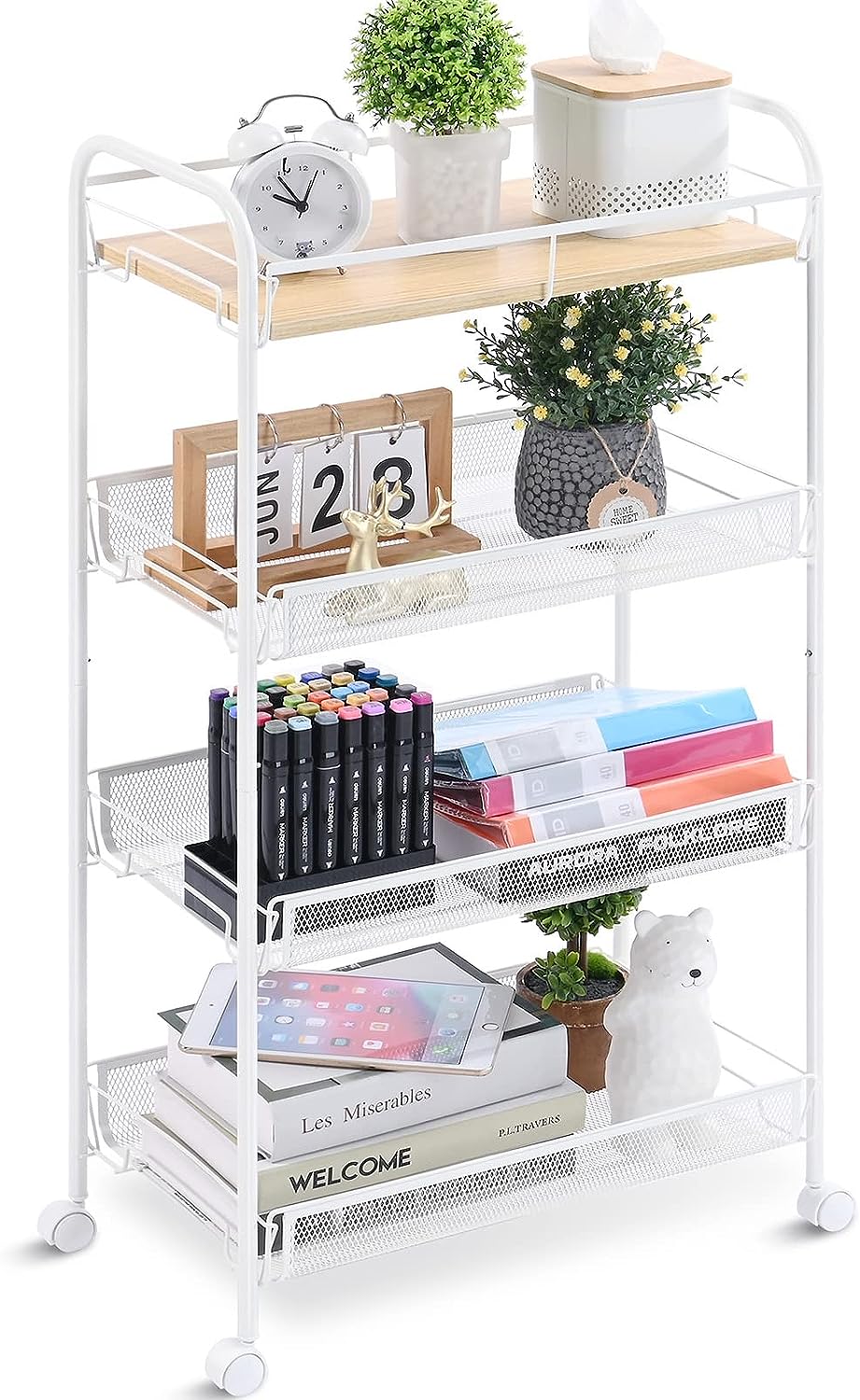 4-Tier Metal Rolling Utility Cart - Gallery 21