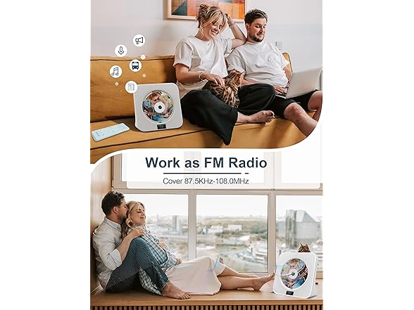 Jimwey Desktop CD Player Portable with Bluetooth