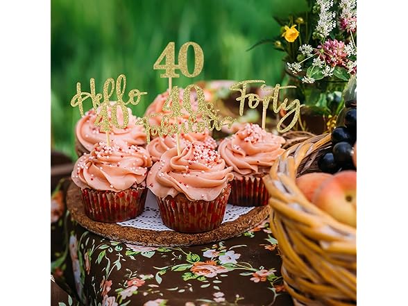 Hengmerry 48Pcs 40th Birthday Cupcake 