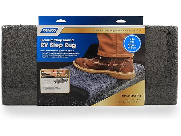 Camco Premium Wrap Around RV Step Rug 22 x 23in