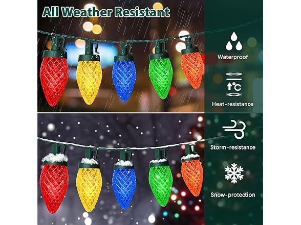 C9 LED Christmas Lights, 67FT 100 Bulbs
