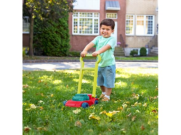 B. toys Toy Lawn Mower Bead Tumbler Push Toy