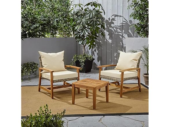 White Patio Chair Cushions 24"x24"