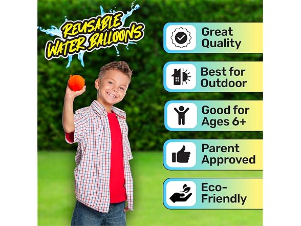 Reusable Water Balloons - 36 pack (12 3-packs)