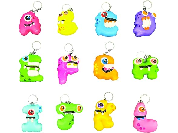Squishy Alpha Monster Keychain Buddies (Pack of 26)