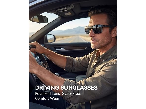 QALLY CON-116 Polarized Sunglasses for Men, UV