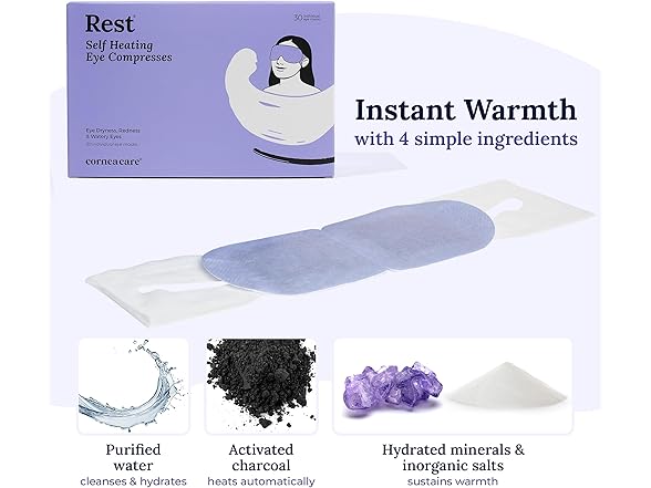 CorneaCare Self Heating Warm Eye Compress 30ct