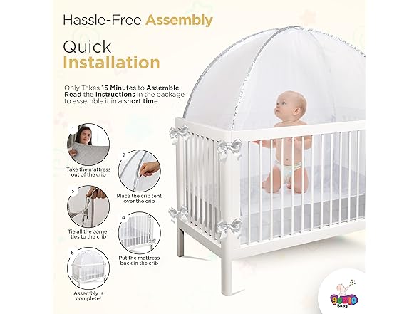 Protective Crib Tent Canopy for Babies