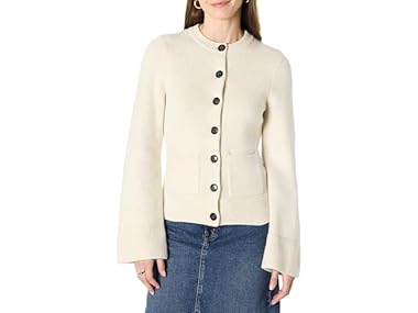$10.99, Was $32.90, 66% Off! Amazon Essentials Women Regular-Fit Long-Sleeve Cardigan w/ Bell Sleeves dealfomo