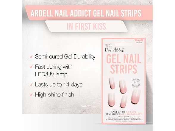 Ardell Nail Addict Semi Cured Gel Strips FIrst Kiss
