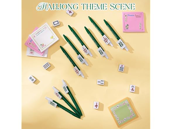 Bafeil 24pc Mahjong Gift Set w/Sticky Notes